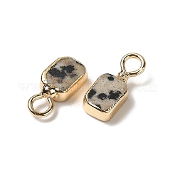 Breloques rectangulaires en jaspe dalmatien naturel&nbsp;G-Q169-07G-06