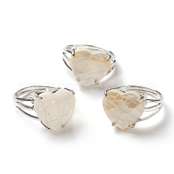 Verstellbare natürliche Muschelfingerringe&nbsp;RJEW-H540-A