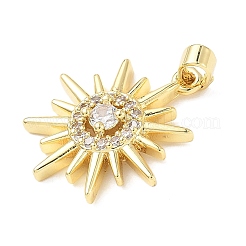 Pendentifs avec zircon cubiques à micro-pavés en laiton&nbsp;KK-D357-29G