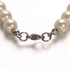 Edelstahl gefärbtes Glas Perle Runde Perlen und Armbänder Schmuck-Sets&nbsp;SJEW-M039-01B