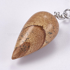 Llavero de jaspe de imagen natural&nbsp;KEYC-P041-B08
