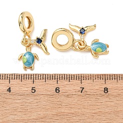 Europäische Hängeanhänger aus Messing mit Pavé-Fassung aus Zirkonia&nbsp;KK-H278-04G-02