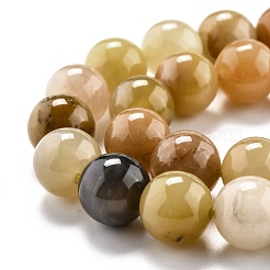 Natürliche goldene Seidenjadeperlenstränge&nbsp;G-O199-04D
