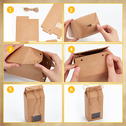 Faltschachtel aus Kraftpapier mit Sichtfenster&nbsp;CON-WH0087-98