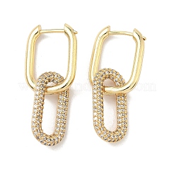 Messing Micro Pave Zirkonia Huggie Creolen&nbsp;EJEW-G274-09G-02