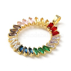 Pendentifs avec zircon cubiques à micro-pavés en laiton&nbsp;KK-P320-02G-01