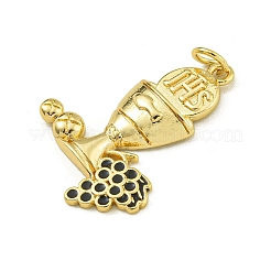 Pendentifs en laiton émaillé de placage de crémaillère&nbsp;X-KK-U029-14G