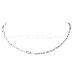 Collane con catena a graffetta in acciaio inossidabile 304&nbsp;NJEW-JN05771