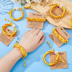 Geflochtene Armbänder aus Polyesterkordel für Damen&nbsp;BJEW-WH0011-94