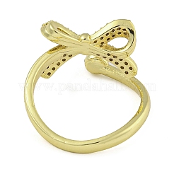 Offene Manschettenringe aus Messing mit Mikropavé und klaren kubischen Zirkonia&nbsp;RJEW-Z046-07G-02