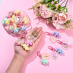 20 pièce de décorations de pendentif en perles de coquillage et acrylique de 4 styles&nbsp;KEYC-YW00214