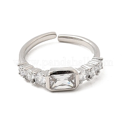 Anillos de puño de latón con circonitas cúbicas para mujer&nbsp;RJEW-B160-07A-P