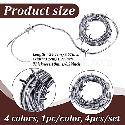 4 guirlande de fil barbelé artificiel en plastique avec fer à l'intérieur&nbsp;KY-GA0001-40