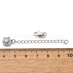 Emembouts de perles imitation abs en laiton avec chaîne&nbsp;KK-K398-10P