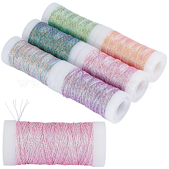 6 Rolle 6 Farben 6-lagiges metallisches Polyester-Stickgarn&nbsp;EMBR-CY0001-03