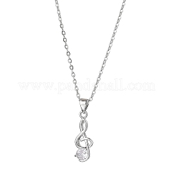 Collana con pendente a forma di nota musicale in micro pavé di zirconi in ottone&nbsp;NJEW-JN04695