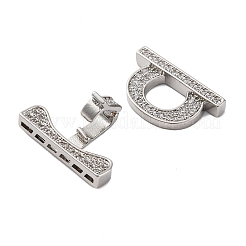 Messing Micro Pave klare Zirkonia Falte über Verschlüsse&nbsp;KK-P291-13P