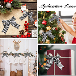 Décoration d'affichage bowknot en lin à rayures noires et blanches&nbsp;AJEW-WH0258-687