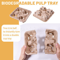 30 bandeja desechable para taza de café de pulpa biodegradable&nbsp;AJEW-BC0009-87B