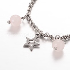 Luna e acciaio inox bracciali gemma stella&nbsp;X-BJEW-JB01935-01