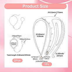 2 Stück Panzerketten-Fingerringarmbänder aus Legierung für Frauen&nbsp;BJEW-CY0001-06