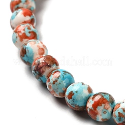 Brins de perles synthétiques teintes en turquoise&nbsp;G-E594-24