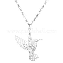 201 Edelstahl-Halsketten mit lasergeschnittenem Vogelanhänger für Damen&nbsp;FS-WG55B1A-02
