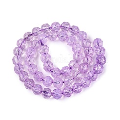 Brins de perles de verre transparentes craquelées&nbsp;GLAA-Q108-02A-07