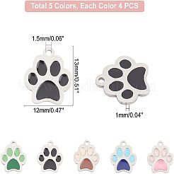 20 Stück 5 Farben 304 Edelstahl Emaille Charms&nbsp;STAS-UN0026-51