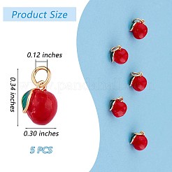 5 Stück Apfel-Charms-Anhänger&nbsp;JX380A
