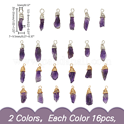 32 Stück 2 Farben natürlicher Amethyst-Anhänger&nbsp;PALLOY-HY0001-05