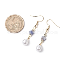 Pendientes colgantes de acero inoxidable 304 con forma de flor y lágrima&nbsp;EJEW-JE06419