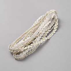 15 Meter elastischer Spitzenbesatz aus Polyester in Metallic-Optik&nbsp;OCOR-WH0082-151A