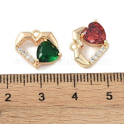 Breloques en laiton avec zircone cubique de micro pave&nbsp;KK-H482-01G