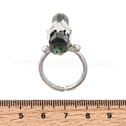 Anelli a fascia da donna in ottone e pietre preziose naturali e sintetiche.&nbsp;RJEW-G374-01P
