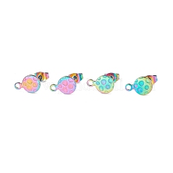 Boucles d'oreilles à tige en acier inoxydable 304 avec placage ionique (IP)&nbsp;STAS-O119-18D-M