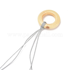 Pendentifs carillon éolien en bois et agate teintée naturelle&nbsp;HJEW-H054-03
