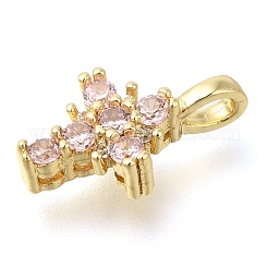 Ciondoli in ottone con pavé di zirconi chiari&nbsp;KK-M101-01G-06