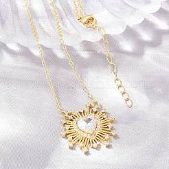 Collane con pendente a forma di cuore in ottone&nbsp;KK-CBA4547-11G