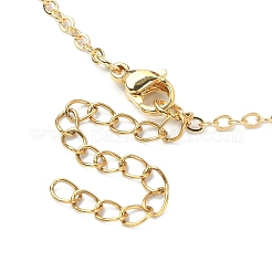 Collier à pendentif en verre trèfle avec chaînes forçat&nbsp;NJEW-TA00087