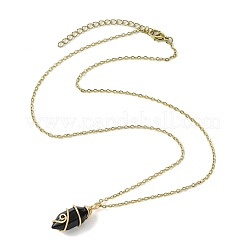 Colliers à pendentif enveloppés de fil de cuivre&nbsp;NJEW-JN05025-01