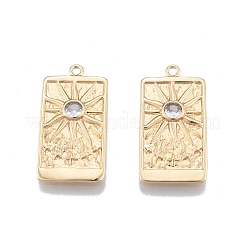 Pendentifs en laiton zircon cubique transparent&nbsp;KK-G432-06G