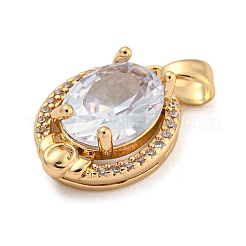 Pendenti in zirconi cubici trasparenti in micro pavè di ottone&nbsp;KK-P263-22KCG-05
