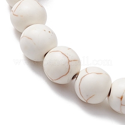 Scaglie di pietre preziose naturali miste e braccialetti elasticizzati con perline turchesi sintetiche&nbsp;BJEW-JB10162
