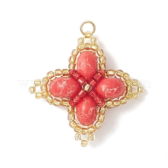 Pendentifs en forme de trèfle avec perles de verre&nbsp;PALLOY-MZ01137