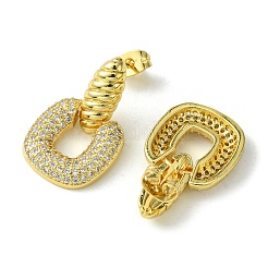Aretes colgantes de latón con circonita cúbica&nbsp;EJEW-K267-06G