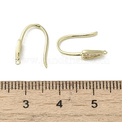 Micro ottone spianare zirconi orecchino ganci&nbsp;KK-C048-14I-G
