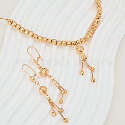 Eleganti orecchini pendenti con nappe in ottone vintage e set di collane con ciondolo per donna&nbsp;MN4192