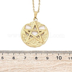 Collares colgantes de acero inoxidable 304 con pentagrama vikingo&nbsp;NJEW-M096-01G