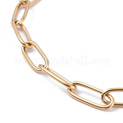 PVD-Vakuumbeschichtung 304 Edelstahl-Büroklammer-Kettenarmbänder&nbsp;BJEW-I295-15G